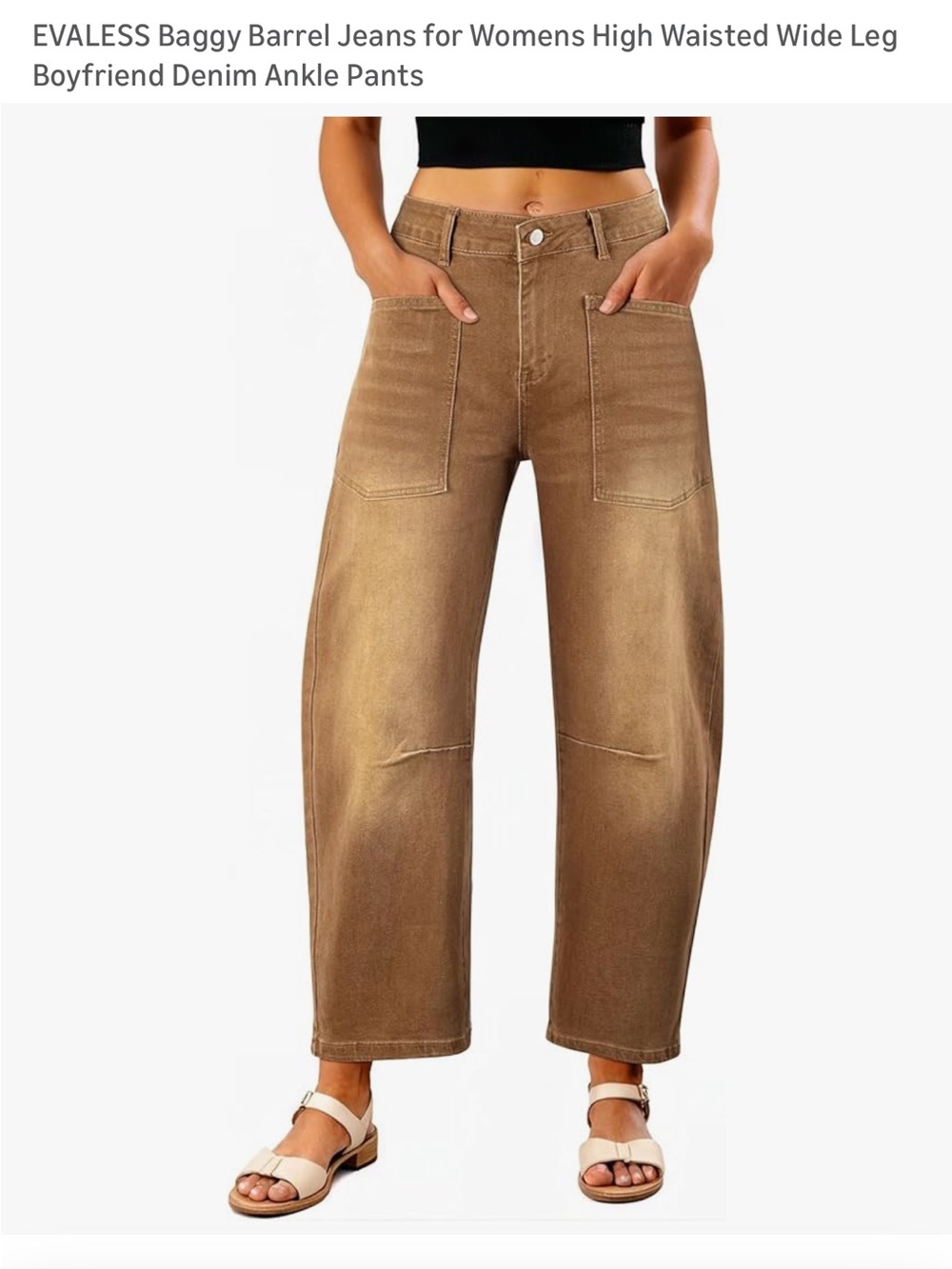Super stretchy Barrel Jeans — Brown